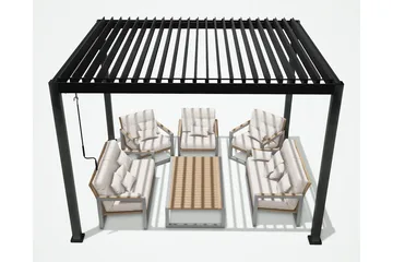 Huvimaja Mirador 300x400x250 cm - Tummanharmaa - Puutarhakalusteet - Aurinkosuoja - Paviljonki - Paviljonki katoksella