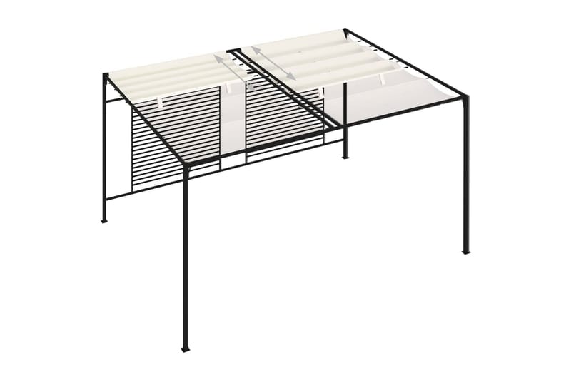 Huvimaja sisäänvedettävä katto 3x4x2,3 m kerma 180 g/m² - Puutarhakalusteet - Aurinkosuoja - Paviljonki