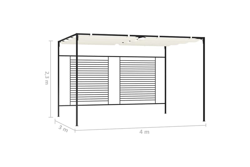 Huvimaja sisäänvedettävä katto 3x4x2,3 m kerma 180 g/m² - Puutarhakalusteet - Aurinkosuoja - Paviljonki