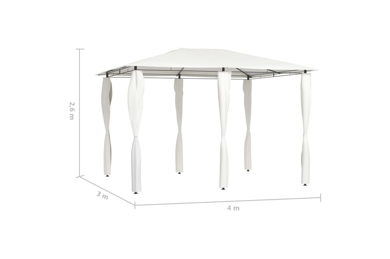 Huvimaja sivuseinillä 3x4x2,6 m kerma 160 g/m² - Puutarhakalusteet - Aurinkosuoja - Paviljonki