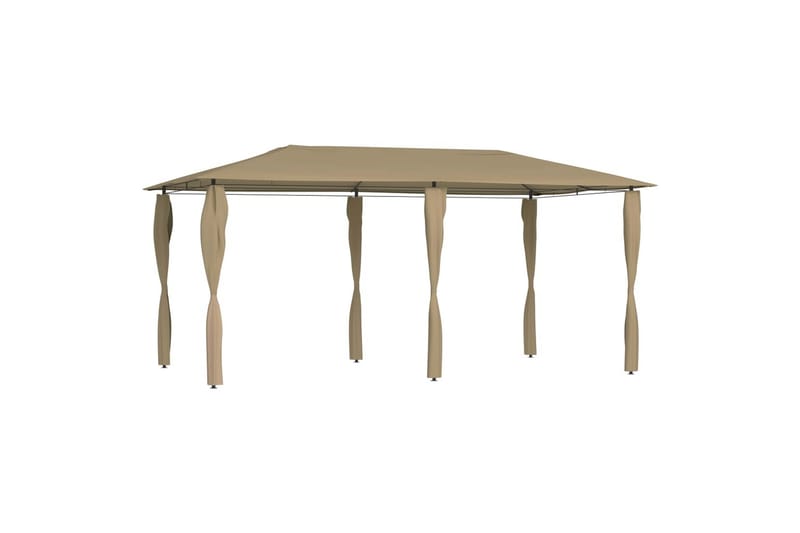 Huvimaja sivuseinillä 3x6x2,6 m harmaanruskea 160 g/m² - Puutarhakalusteet - Aurinkosuoja - Paviljonki