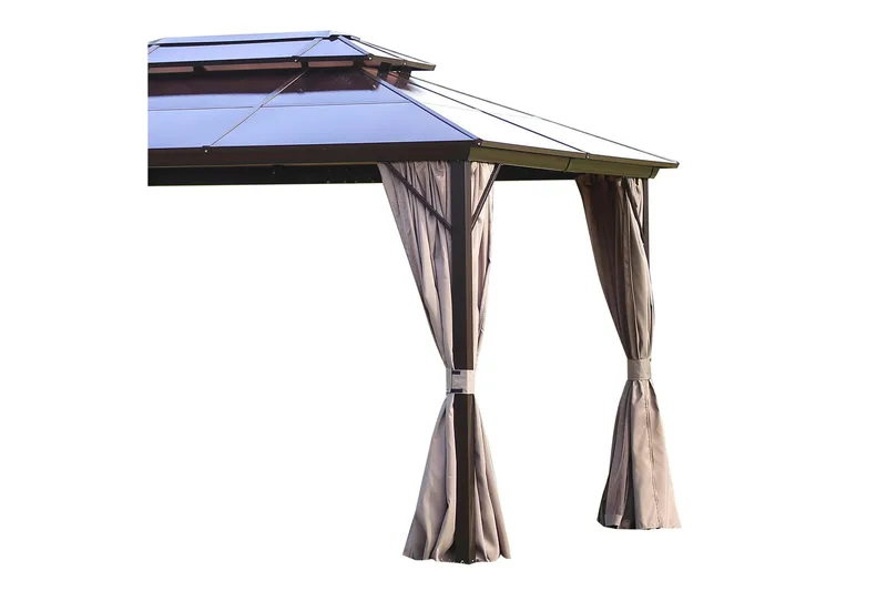 Huvimaja Sunset 300x400x270 cm Polykarbonaatti - Beige - Puutarhakalusteet - Aurinkosuoja - Paviljonki