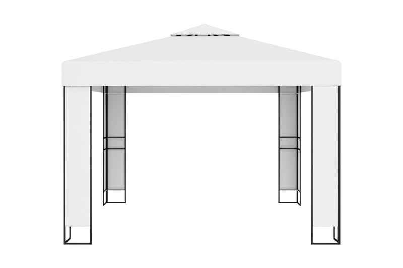Huvimaja tuplakatolla 3x3 m valkoinen - Valkoinen - Puutarhakalusteet - Aurinkosuoja - Paviljonki
