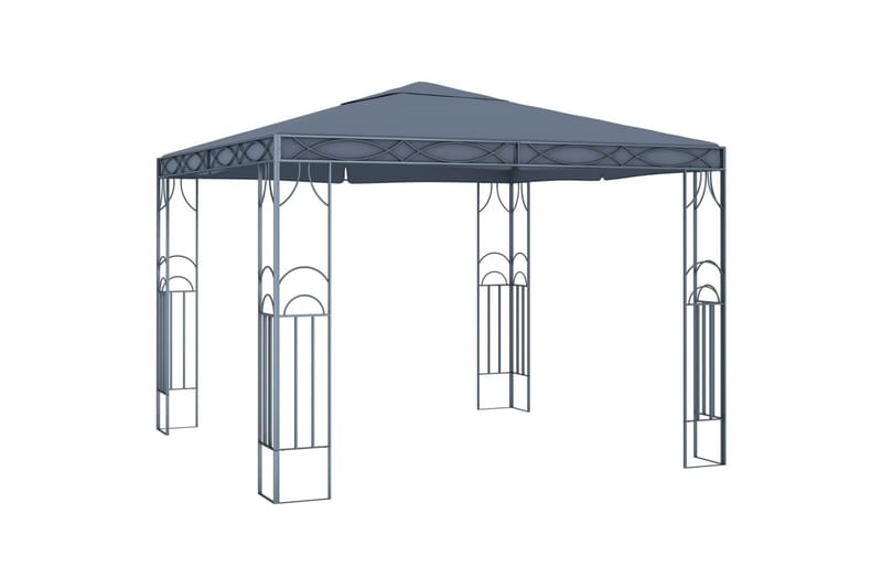 Huvimaja valonauhoilla 300x300 cm antrasiitti - Puutarhakalusteet - Aurinkosuoja - Paviljonki