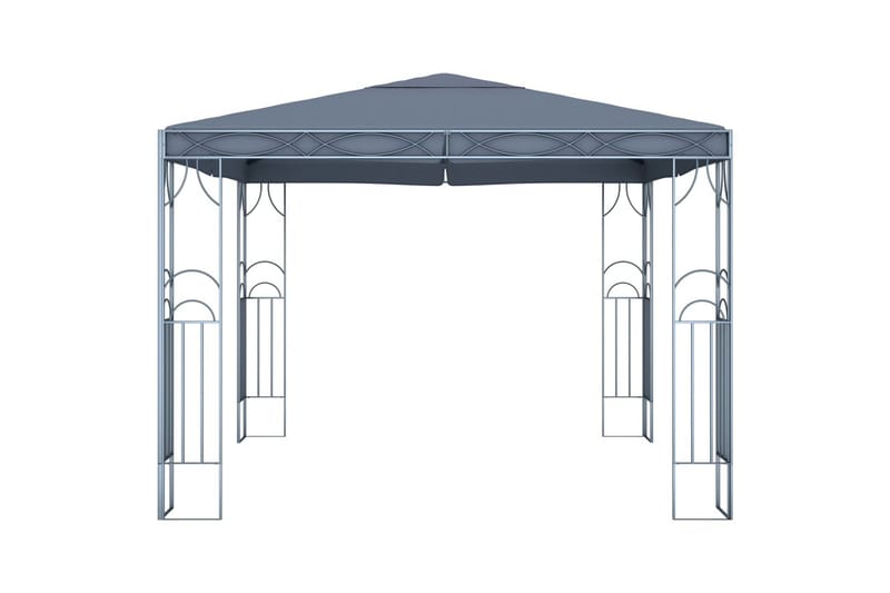 Huvimaja valonauhoilla 300x300 cm antrasiitti - Puutarhakalusteet - Aurinkosuoja - Paviljonki
