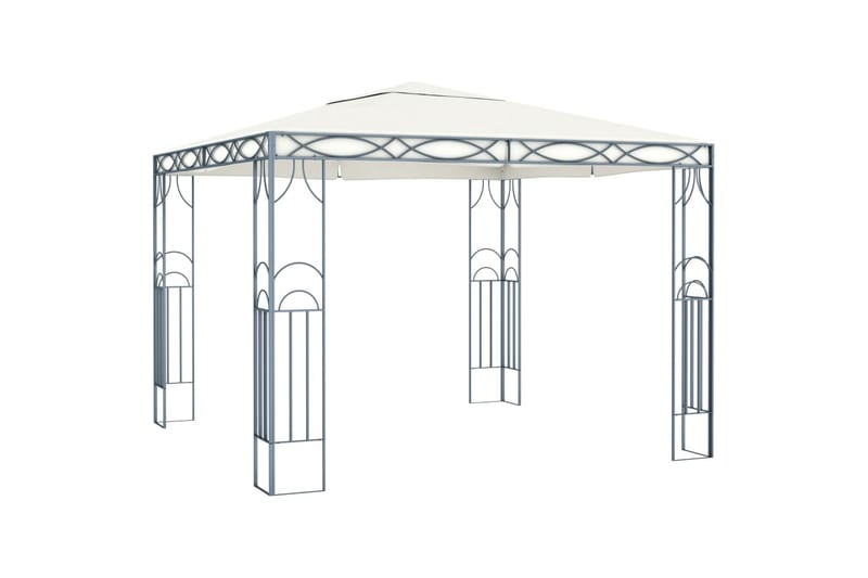 Huvimaja valonauhoilla 300x300 cm kerma - Puutarhakalusteet - Aurinkosuoja - Paviljonki