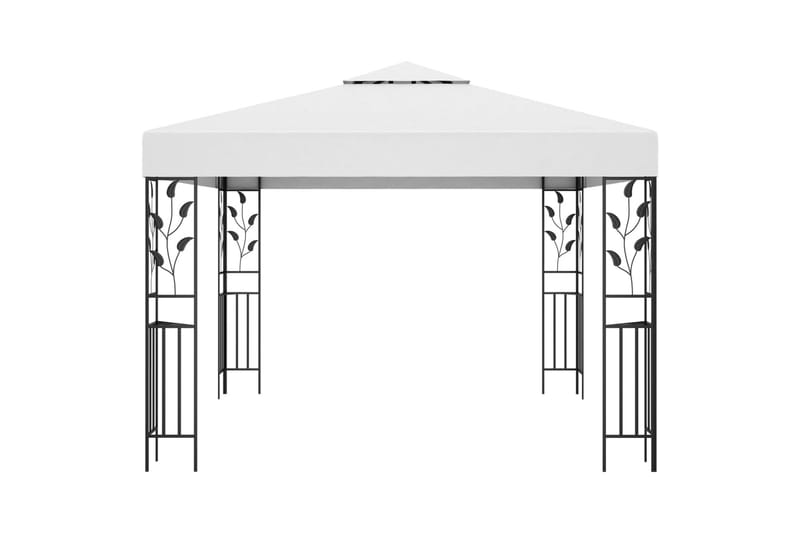 Huvimaja valonauhoilla 3x3 m valkoinen 180 g/m² - Puutarhakalusteet - Aurinkosuoja - Paviljonki