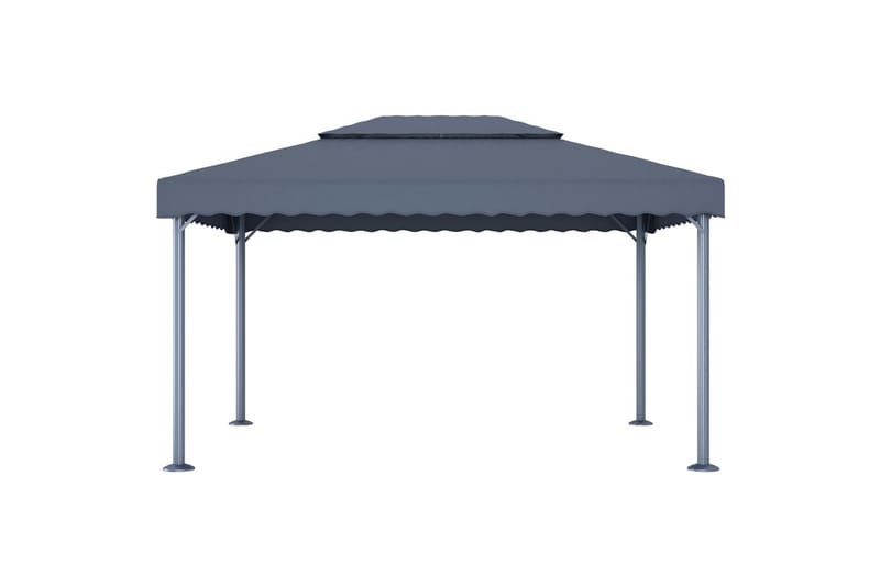 Huvimaja valonauhoilla 400x300 cm antrasiitti alumiini - Puutarhakalusteet - Aurinkosuoja - Paviljonki