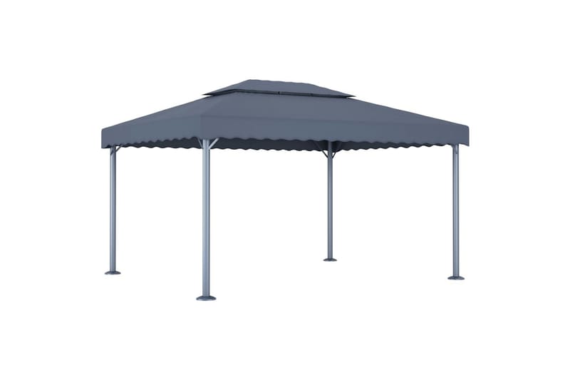 Huvimaja valonauhoilla 400x300 cm antrasiitti alumiini - Puutarhakalusteet - Aurinkosuoja - Paviljonki