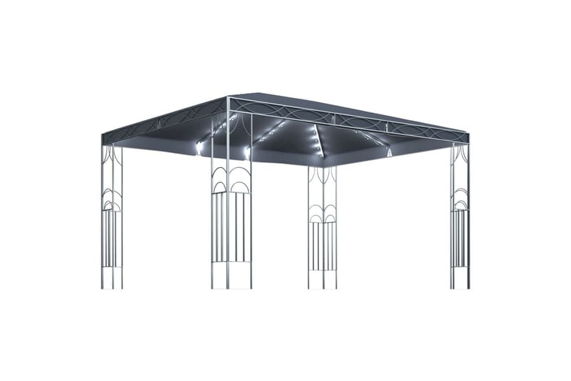 Huvimaja valonauhoilla 400x300 cm antrasiitti - Puutarhakalusteet - Aurinkosuoja - Paviljonki