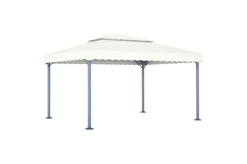 Huvimaja valonauhoilla 400x300 cm kerma alumiini - Puutarhakalusteet - Aurinkosuoja - Paviljonki