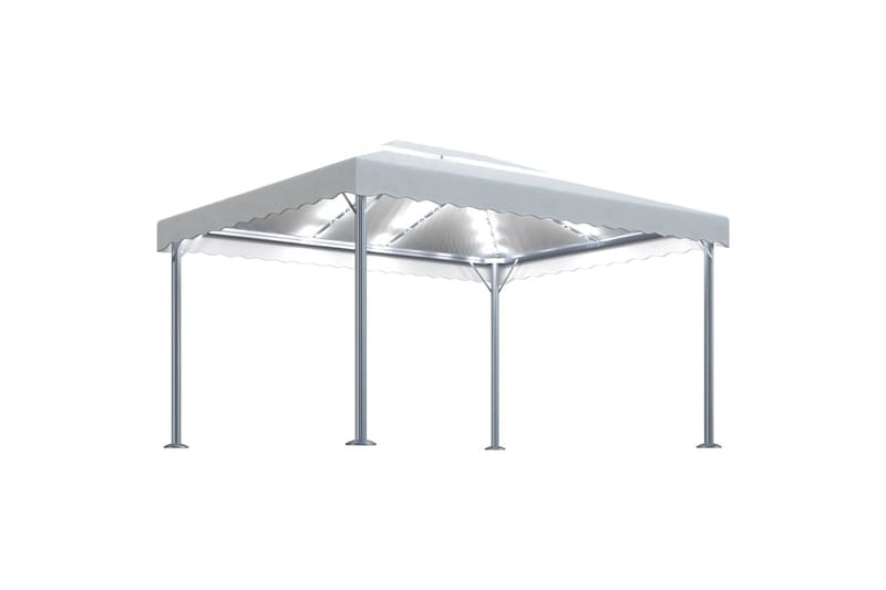 Huvimaja valonauhoilla 400x300 cm kerma alumiini - Puutarhakalusteet - Aurinkosuoja - Paviljonki