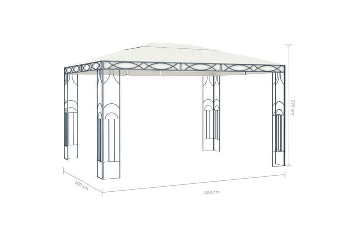 Huvimaja valonauhoilla 400x300 cm kerma - Paviljonki - Kokonainen paviljonki