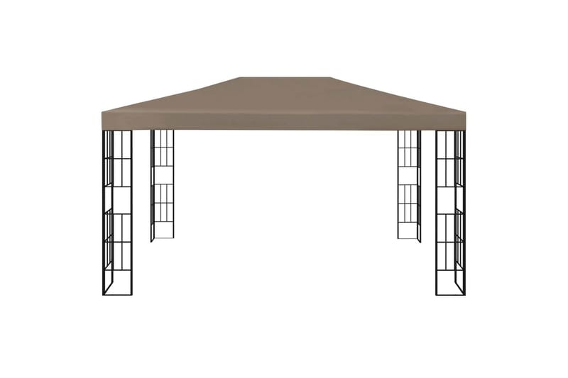 Huvimaja valonauhoilla 4x3 m ruskeanharmaa - Puutarhakalusteet - Aurinkosuoja - Paviljonki