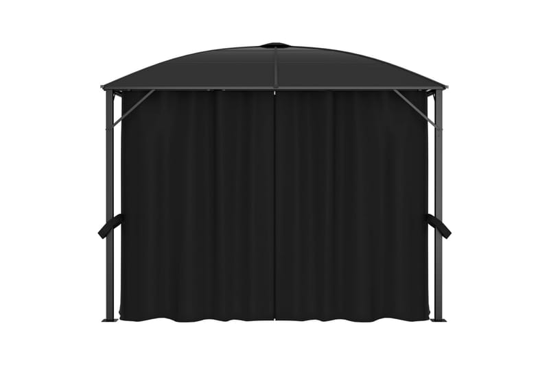 Huvimaja verhoilla 300x300x265 cm antrasiitti - Antrasiitti - Puutarhakalusteet - Aurinkosuoja - Paviljonki