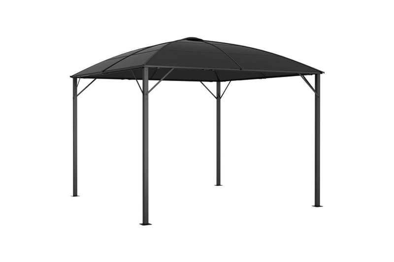 Huvimaja verhoilla 300x300x265 cm antrasiitti - Antrasiitti - Puutarhakalusteet - Aurinkosuoja - Paviljonki