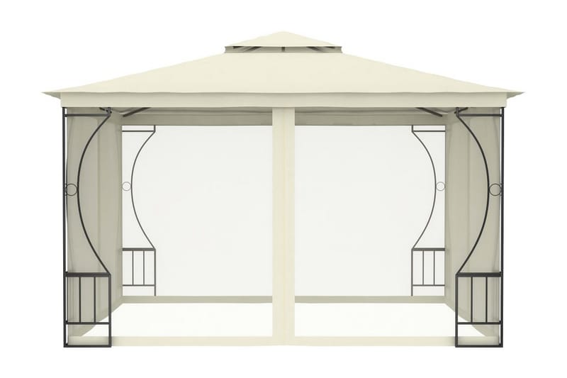 Huvimaja verhoilla 300x300x265 cm kerma - Kerma - Puutarhakalusteet - Aurinkosuoja - Paviljonki