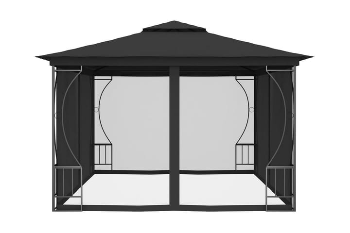 Huvimaja verhoilla 300x400x265 cm antrasiitti - Antrasiitti - Paviljonki - Kokonainen paviljonki