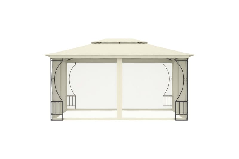 Huvimaja verhoilla 300x400x265 cm kerma - Kerma - Puutarhakalusteet - Aurinkosuoja - Paviljonki