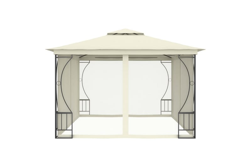 Huvimaja verhoilla 300x400x265 cm kerma - Kerma - Puutarhakalusteet - Aurinkosuoja - Paviljonki