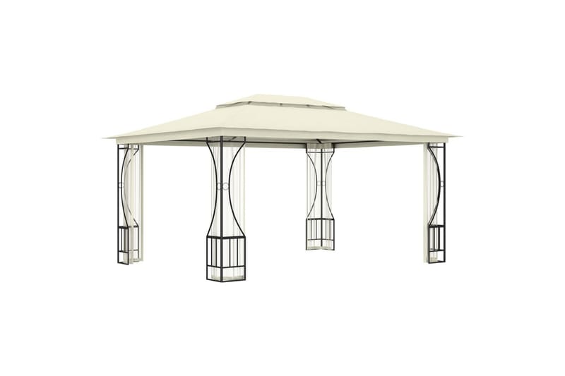 Huvimaja verhoilla 300x400x265 cm kerma - Kerma - Puutarhakalusteet - Aurinkosuoja - Paviljonki
