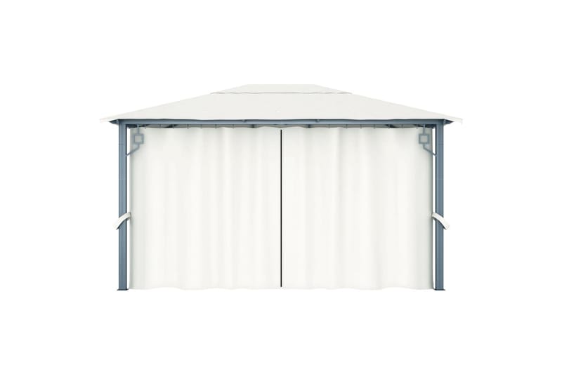 Huvimaja verhoilla 400 x 300 cm kerma alumiini - Kerma - Puutarhakalusteet - Aurinkosuoja - Paviljonki