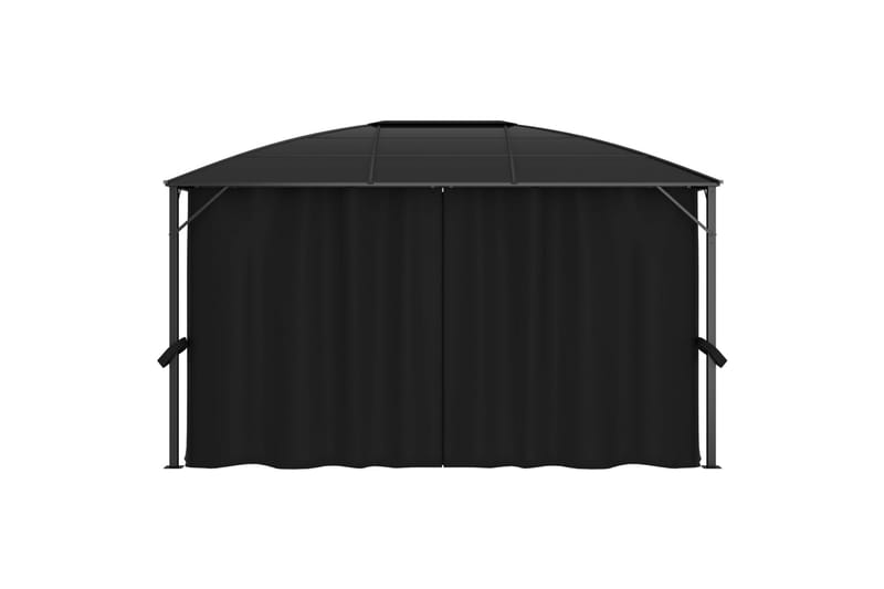 Huvimaja verhoilla 400x300x265 cm antrasiitti - Puutarhakalusteet - Aurinkosuoja - Paviljonki