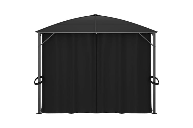 Huvimaja verhoilla 400x300x265 cm antrasiitti - Puutarhakalusteet - Aurinkosuoja - Paviljonki