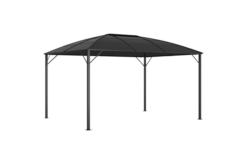 Huvimaja verhoilla 400x300x265 cm antrasiitti - Puutarhakalusteet - Aurinkosuoja - Paviljonki