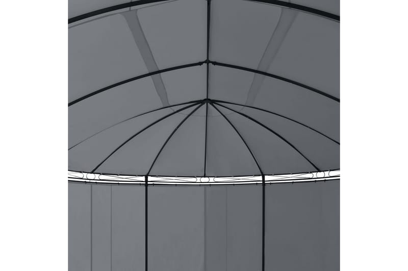 Huvimaja verhoilla 530x350x265 cm antrasiitti - Puutarhakalusteet - Aurinkosuoja - Paviljonki