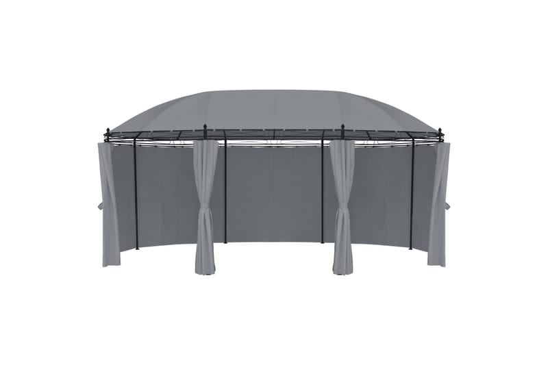 Huvimaja verhoilla 530x350x265 cm antrasiitti - Puutarhakalusteet - Aurinkosuoja - Paviljonki