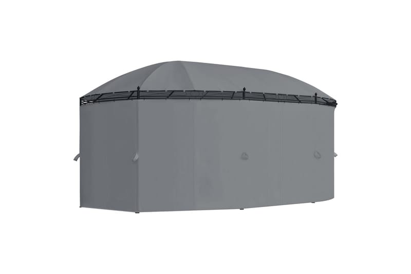 Huvimaja verhoilla 530x350x265 cm antrasiitti - Puutarhakalusteet - Aurinkosuoja - Paviljonki