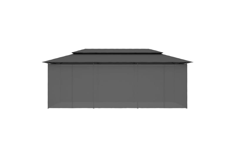 Huvimaja verhoilla 600x298x270 cm antrasiitti - Antrasiitti - Puutarhakalusteet - Aurinkosuoja - Paviljonki
