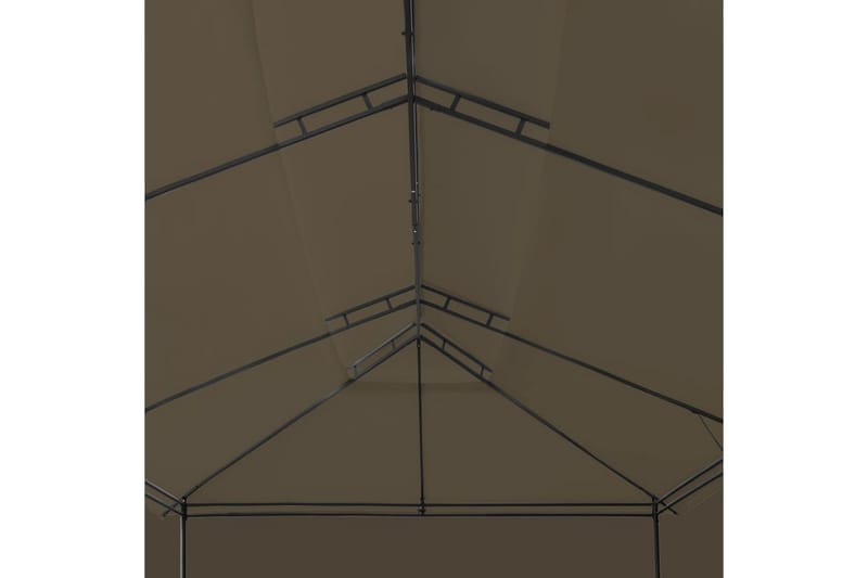 Huvimaja verhoilla 600x298x270 cm ruskeanharmaa 180 g/m² - Taupe - Puutarhakalusteet - Aurinkosuoja - Paviljonki