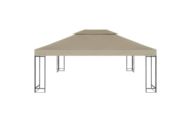 Huvimajan katto 2 kerrosta 310 g/m² 4x3 m harmaanruskea - Ruskea - Puutarhakalusteet - Aurinkosuoja - Paviljonki - Paviljongin katos