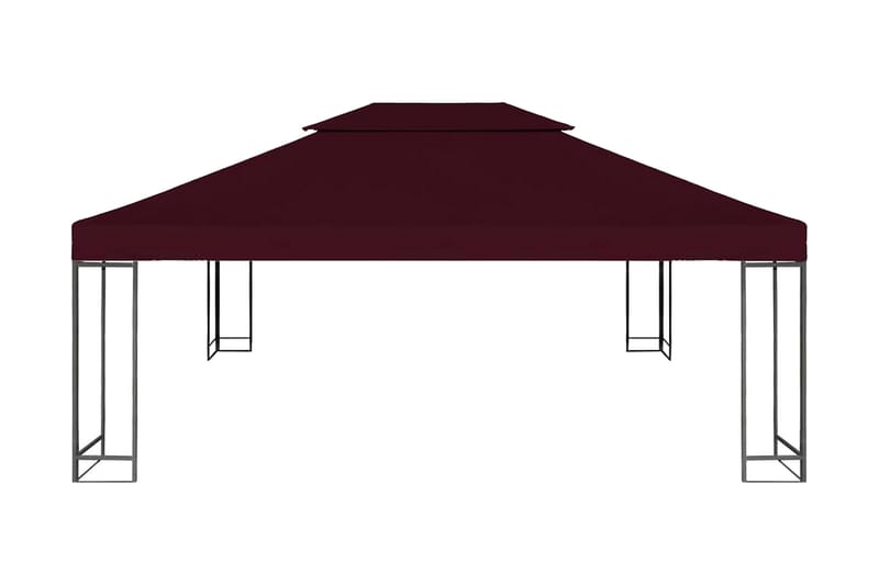 Huvimajan katto 2 kerrosta 310 g/m² 4x3 m viininpunainen - Punainen - Puutarhakalusteet - Aurinkosuoja - Paviljonki - Paviljongin katos