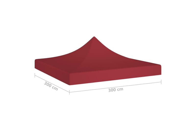Juhlateltan katto 3x3 m viininpunainen 270 g/m² - Punainen - Puutarhakalusteet - Aurinkosuoja - Paviljonki - Paviljongin katos