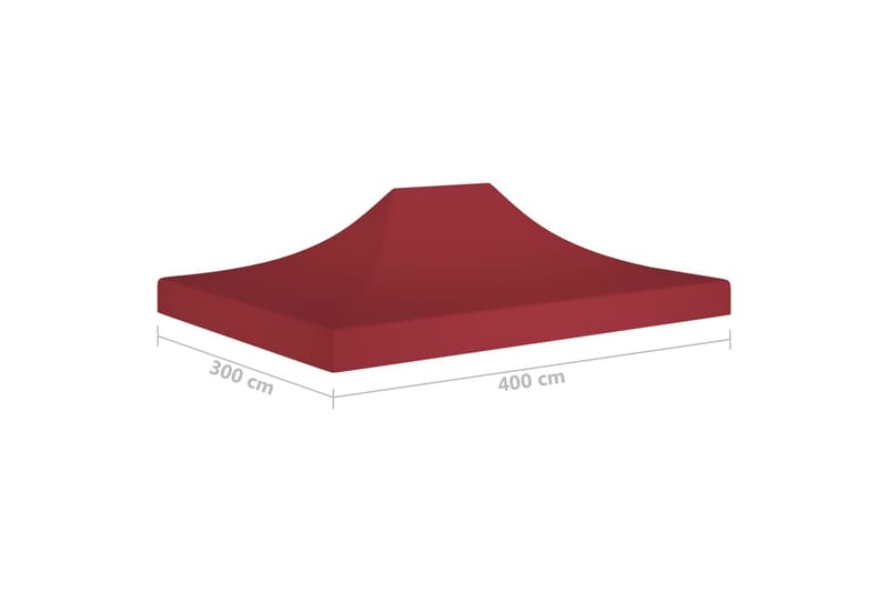 Juhlateltan katto 4x3 m viininpunainen 270 g/m² - Punainen - Puutarhakalusteet - Aurinkosuoja - Paviljonki - Paviljongin katos