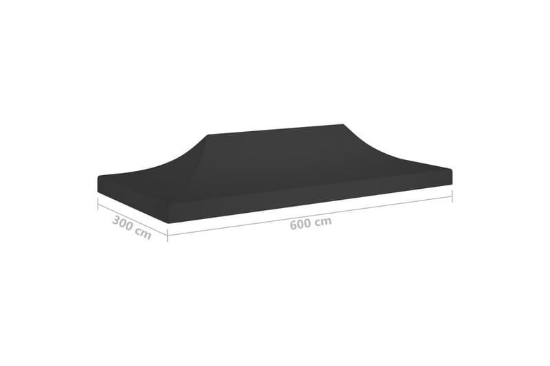 Juhlateltan katto 6x3 m musta 270 g/m² - Musta - Puutarhakalusteet - Aurinkosuoja - Paviljonki - Paviljongin katos