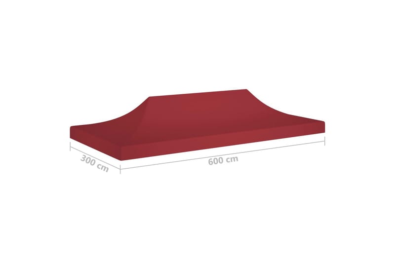 Juhlateltan katto 6x3 m viininpunainen 270 g/m² - Punainen - Puutarhakalusteet - Aurinkosuoja - Paviljonki - Paviljongin katos