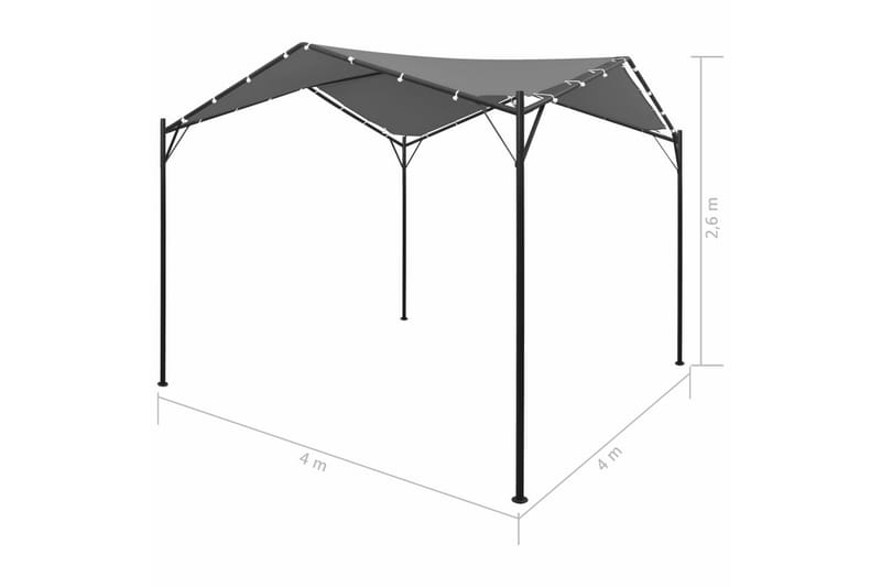 Katos 4x4 m antrasiitti - Antrasiitti - Puutarhakalusteet - Aurinkosuoja - Paviljonki