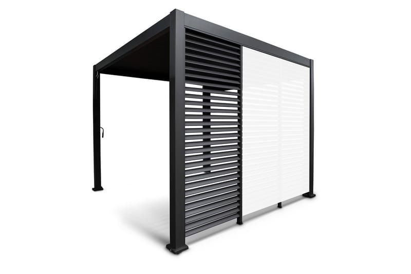 Paviljongin säleseinä Mirador 93x235 cm Tummanharmaa alumiin - Puutarhakalusteet - Aurinkosuoja - Paviljonki