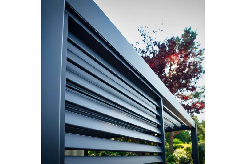 Paviljongin säleseinä Mirador 93x235 cm Tummanharmaa alumiin - Puutarhakalusteet - Aurinkosuoja - Paviljonki