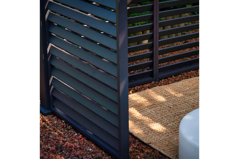 Paviljongin säleseinä Mirador 93x235 cm Tummanharmaa alumiin - Puutarhakalusteet - Aurinkosuoja - Paviljonki