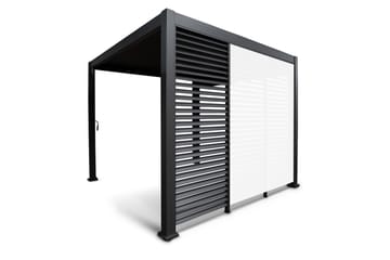 Paviljongin säleseinä Mirador 93x235 cm Tummanharmaa alumiin - Puutarhakalusteet - Aurinkosuoja - Paviljonki