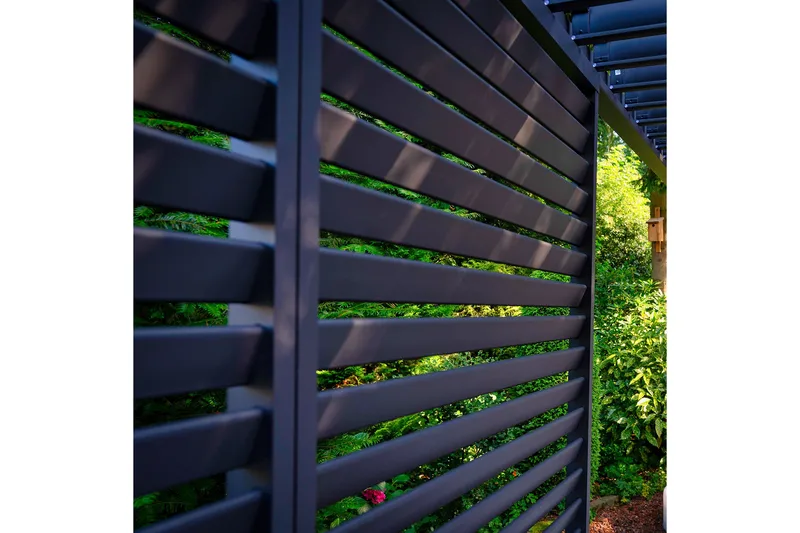 Paviljongin säleseinä Mirador 93x235 cm Tummanharmaa alumiin - Puutarhakalusteet - Aurinkosuoja - Paviljonki