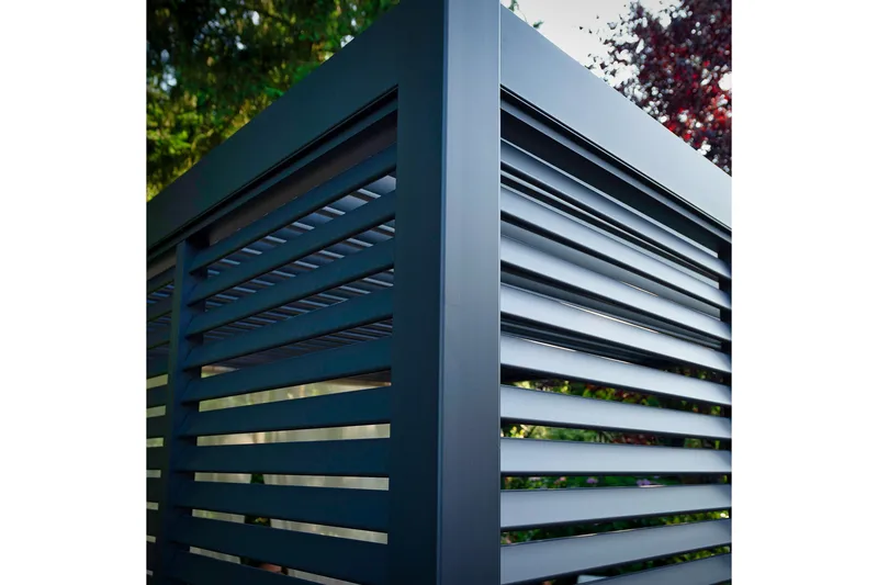 Paviljongin säleseinä Mirador 93x235 cm Tummanharmaa alumiin - Puutarhakalusteet - Aurinkosuoja - Paviljonki