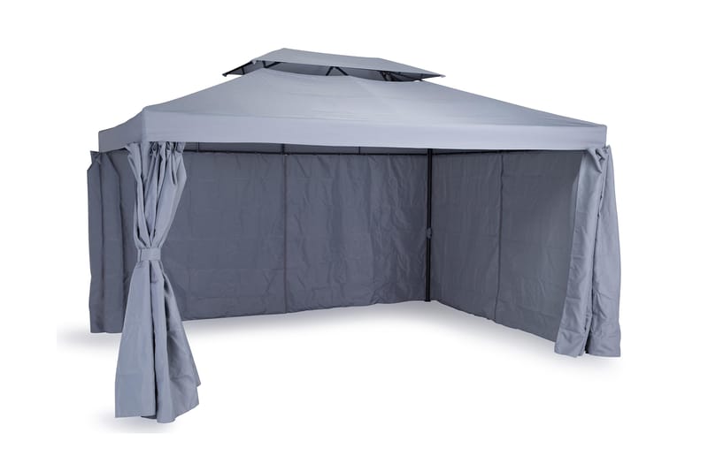 Paviljonki Bermuda 3x4 m - Vaaleanharmaa - Puutarhakalusteet - Aurinkosuoja - Paviljonki