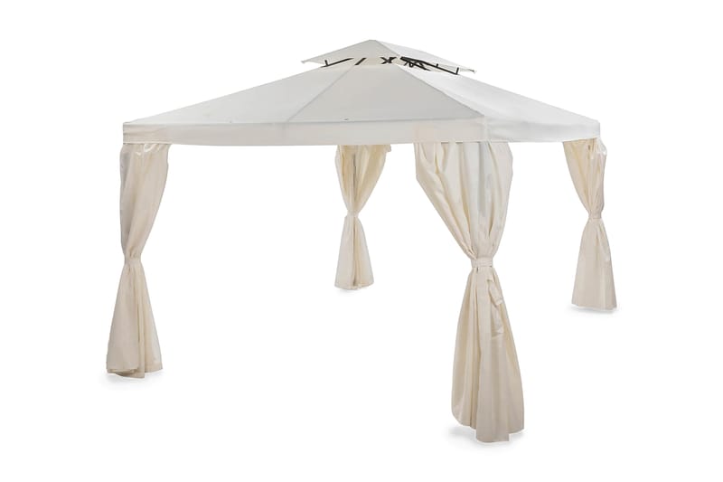 Paviljonki Bermuda ilman seiniä 300x300 cm sis. Hyttysverkko - Luonnonvalkoinen - Puutarhakalusteet - Aurinkosuoja - Paviljonki - Paviljonki katoksella
