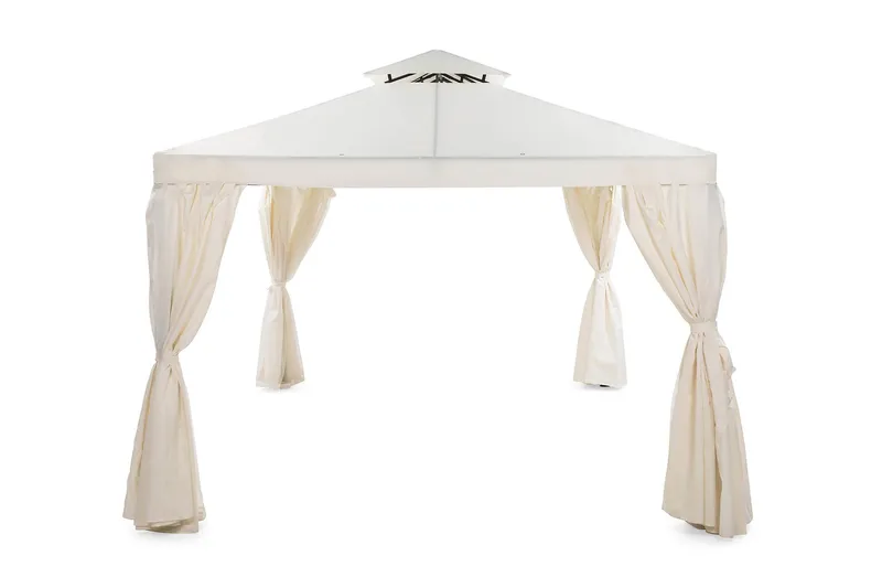Paviljonki Bermuda ilman seiniä 300x300 cm sis. Hyttysverkko - Luonnonvalkoinen - Puutarhakalusteet - Aurinkosuoja - Paviljonki - Paviljonki katoksella